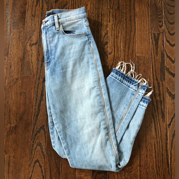 Hudson Women's 27 Holly Straight High-Rise Side-Released Zipper Raw Hem Jeans - Picture 5 of 12